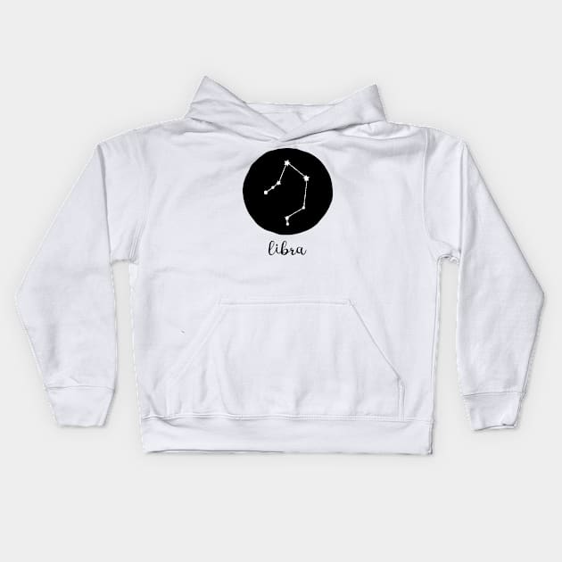 Libra Zodiac Constellation Astrological Sign Celestial Art Design Kids Hoodie by tortagialla